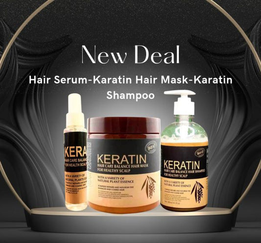 3 In 1 Deal Hair Keratin Mask, Shampoo & Serum