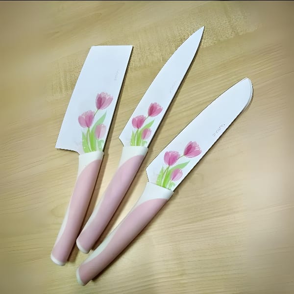 5 Piece High Quality Flower Coated Klasique Knives Set